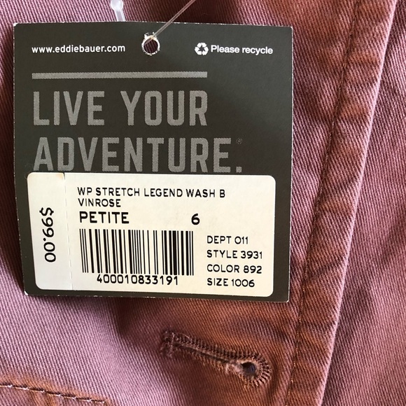 Eddie Bauer Size 6P Mauve Legend wash Stretch Button Front Pockets Jacket - Picture 8 of 10